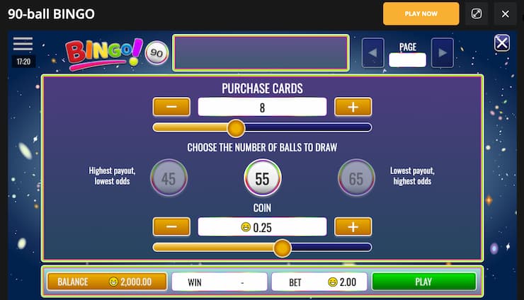 A screenshot of a 90 ball bingo game at BetWhale, one of the best sites for learning how to play bingo online.